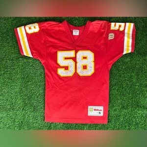 VTG Wilson NFL Kansas City Chiefs #58 Derrick Thomas Football Jersey Youth Small